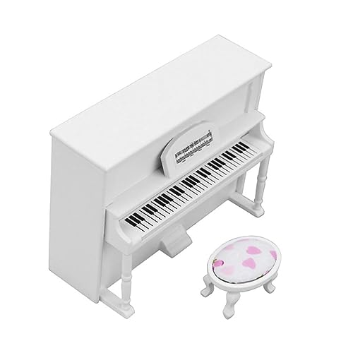 TOYANDONA 1 Satz Puppenhaus-Klavier hühner Piano puppenstubenmöbel White Color Klavier Modell Mini-Piano- Mini-DIY- DIY-Landschaftsstütze Stoff Weiß von TOYANDONA