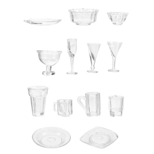 TOYANDONA 1 Satz Puppenhaus-Modell Mini-teetasse Mini-zubehör Für Puppen Ding Miniatur Mini-puppenhauszubehör Mini-wasserbecher Winzige Tassen Mini-Becher Transparent Plastik von TOYANDONA