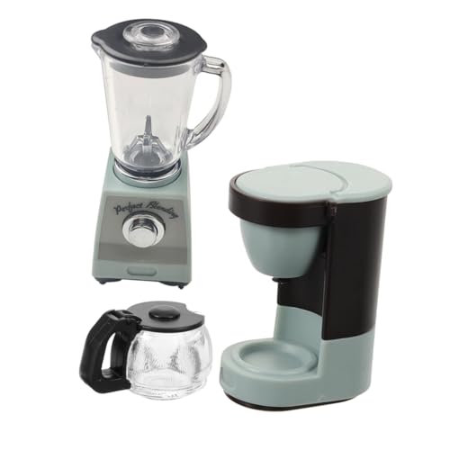 TOYANDONA 1 Satz Puppenhaus-Modell Puppenküchendekoration Stellen Sie Sich Vor, EIN Küchenspielzeug Zu Sein Simulation Kaffeemaschine Mini-kaffeemaschine Puppenhaus-minimixer Plastik Blue von TOYANDONA