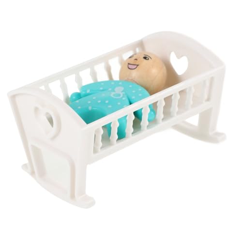 TOYANDONA 1 Satz Puppenhausbett Babypuppenbett Puppenstubenmöbel Mini-hausmöbel Puppenhaus-miniaturkrippe Mini-Kinderbett Puppenhaus Babybett Mini Hausbett Zubehör Für Puppenhäuser Holz von TOYANDONA