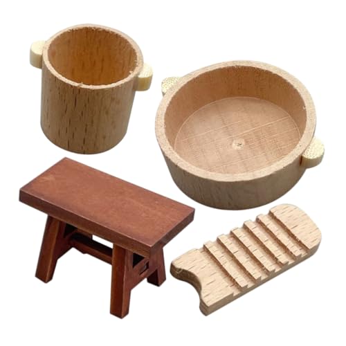 TOYANDONA 1 Satz Puppenhausdekoration Puppenessen Krippe Puppenhaus Möbel Miniatur Kinderspielzeug Wasser Gefälschte Pflanzen Mini -lebensmittelspielzeug Vakuum Lebewesen Figuren Holz von TOYANDONA