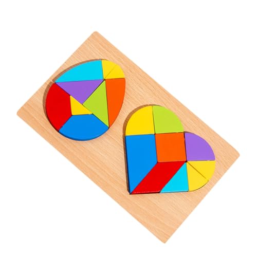 TOYANDONA 1 Satz Puzzle-Brett Spielzeug Bauen Tangram-Puzzle-Spielzeug Spielzeug Für Kleinkinder Kinderpuzzle Pädagogisches Spielzeug Block-Puzzle Stapelspielzeug Für Babys Holz Colorful von TOYANDONA