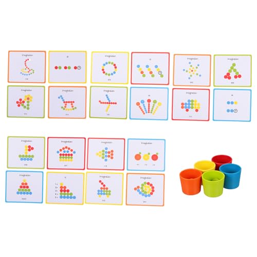 TOYANDONA 1 Satz Puzzle Früherziehung Spielzeug stapeln Tier-Karteikarten-Spielzeug stapelspielzeug kindergardinen kinderhaben Farblich passender Sortierbecher für Kinder Stapelblock hölzern von TOYANDONA