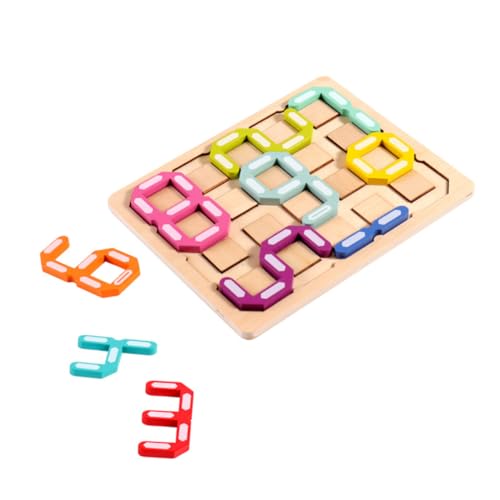 TOYANDONA 1 Satz Puzzle-erleuchtungsspielzeug Gehirnspielzeug Entwicklungsspielzeug Nummern-Matching-Board Zahlen-Matching-Puzzle Puzzles Digitales Puzzle-Spielzeug Bildungsblöcke Hölzern von TOYANDONA