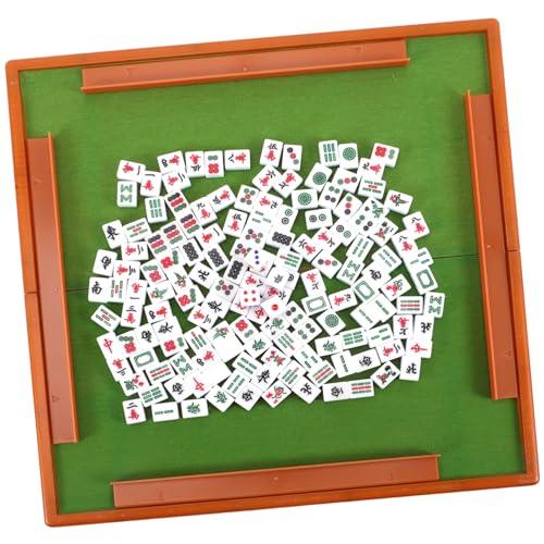 TOYANDONA 1 Satz Reise Freizeit Mahjong Tischplatte Karte Retro Reisespiele Planke Kollege famaliguy Mahjong-Party Mahjong-Bar Mahjong für zu Hause Tisch-Mahjong-Kit Acryl von TOYANDONA