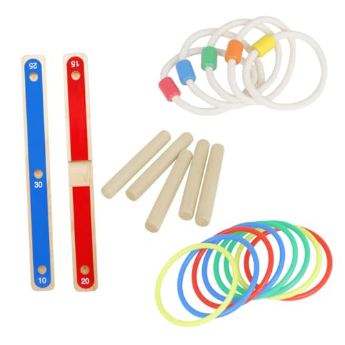 TOYANDONA 1 Satz Ringwurf-Spielzeug interaktives Spielzeug Kinder holzspielzeug Safe Toy buntes Ringspielzeug Wurfringspielzeug Lernspielzeug zum Ringwerfen Wurfspielzeug Hanfseil Colorful von TOYANDONA