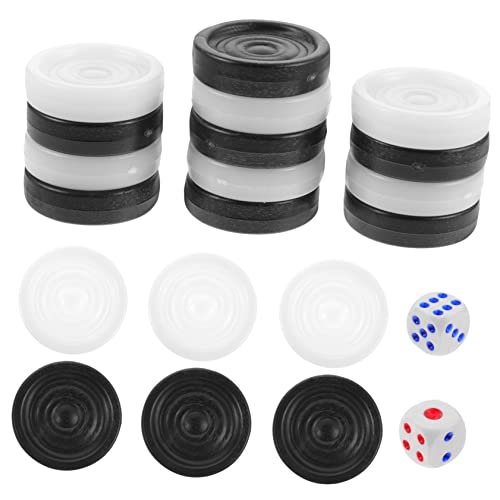 TOYANDONA 1 Satz Schachfiguren Backgammon-spielzubehör Backgammon-schachchips Backgammon-würfel Backgammon-spielsteine Reise-Backgammon Backgammon-Brett Backgammon-zubehör Plastik von TOYANDONA