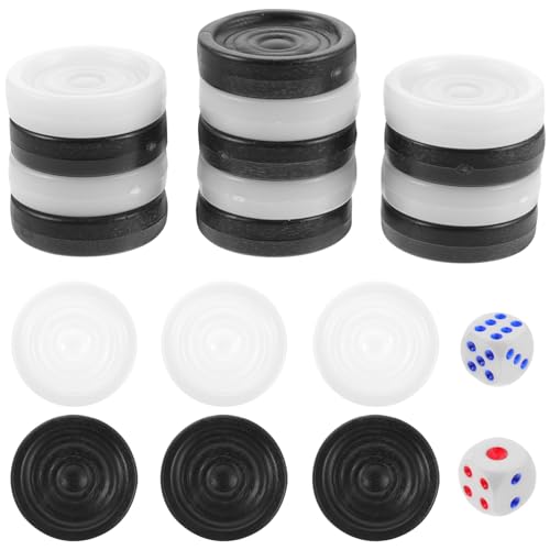 TOYANDONA 1 Satz Schachfiguren Münzen Turnier Backgammon-spielsteine Multi Jumbo Einzigartig Backgammon-würfel Backgammon-zubehör Reise-Backgammon Kunststoff-Checker Plastik von TOYANDONA