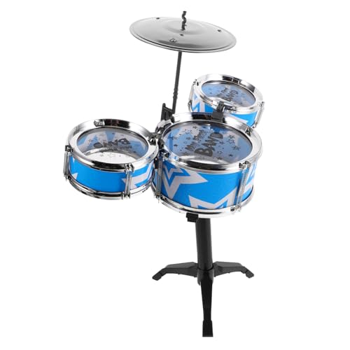 TOYANDONA 1 Satz Schlagzeug für Jazz-Schlagzeug-Set Rhythmus Trommel Set blau Schlagzeug Drum Kit für Musikspielzeug Kleinkindspielzeug Mädchen Plastik Blue von TOYANDONA