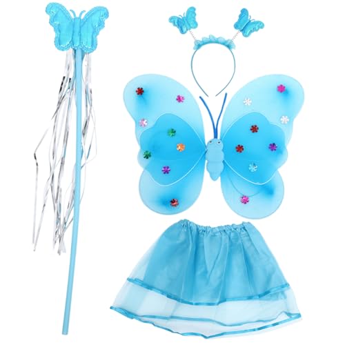 TOYANDONA 1 Satz Schmetterlings-Stirnband Für Cosplay Schmetterlings-kostümset Cosplay Schmetterlingsrock Rockdekor Mit Schmetterlingen Schmetterling Cosplay Flügel Feenstab Blue Eisendraht von TOYANDONA