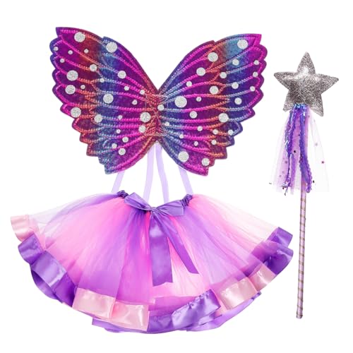 TOYANDONA 1 Satz Schmetterlingsflügel für Kinder Prinzessinnenflügel Mädchenkostüm Kinder Verkleidung Schmetterling Partykleidung für Kinder Tutu für kleine Mädchen Flügel für Kostüm Stoff von TOYANDONA