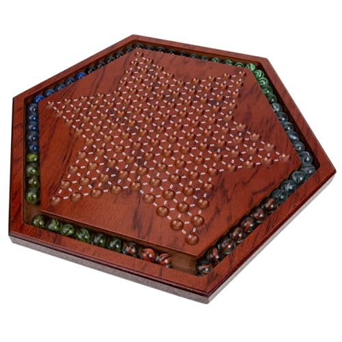 TOYANDONA 1 Satz Sechseckige Holz Dame Platte Hölzernes Chinesisches Dame Desktop Spiel Traditionelles Chinesisches Dame Brettspiel Hölzernes Pädagogisches Brettspiel Chinesisches von TOYANDONA