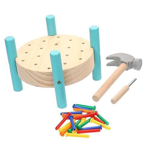 TOYANDONA 1 Satz Simulations-tippspiel Spielzeug Für Kleinkinder Nägel Aktivität An Der -werkbank Puzzle Hämmernde Spielzeuge Desktop-Spielzeug Schlaghammer Spielzeug Stengel Holz von TOYANDONA