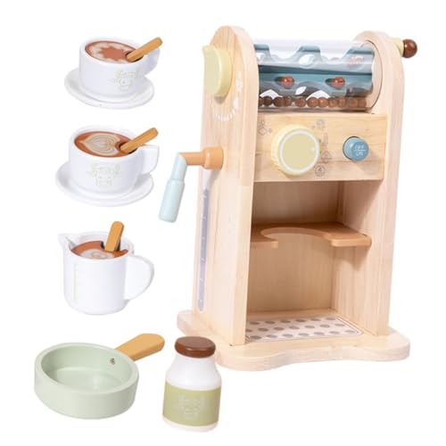 TOYANDONA 1 Satz Simuliertes Kaffeemaschinenspielzeug Für Interaktives Küchenspielset Kaffeemaschine Kaffeemaschine Spielzeugküche Holzspielzeug Beige Hölzern von TOYANDONA