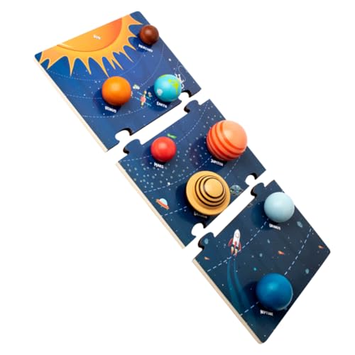 TOYANDONA 1 Satz Sonnensystem Kinder Puzzle rätselbuch Kinder adventsgeschenke Kinder Weltraum-Puzzle-Match-Spielzeug Planetenspielzeug für Kinder Vorschulspielzeug Planeten für Kinder Holz von TOYANDONA