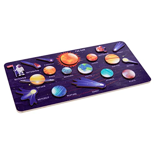 TOYANDONA 1 Satz Sonnensystem-Puzzle Solarplaneten-Rätsel Spielzeug für das Sonnensystem Spielzeug stapeln Modelle des Sonnensystems Kinderpuzzle Weltraumspielzeug Vorschulspielzeug hölzern von TOYANDONA