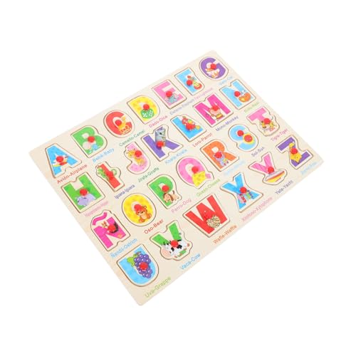 TOYANDONA 1 Satz Spanisches Puzzle Lernpuzzle Für Kleinkinder Puzzle Zum Erlernen Der Spanischen Sprache Intelligentes Spielzeug Puzzle Für Kinder Spanisches Rätsel Puzzle-Spielzeug Holz von TOYANDONA