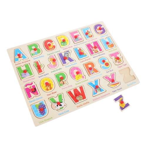 TOYANDONA 1 Satz Spanisches Puzzle kinderpuzzle holzspielzeug interaktives Lernspielzeug für Holz Puzzleteile Logik-Puzzle- aus Holz Spanisches Rätsel Sprachrätsel von TOYANDONA