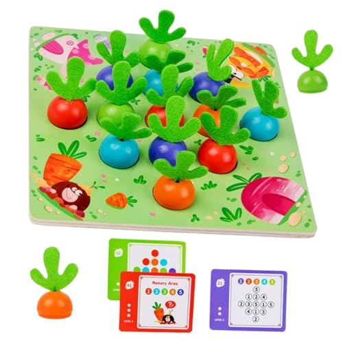 TOYANDONA 1 Satz Speicherkarten-Spielzeug Zug Spielzeug Formensortierspielzeug Logikspiel Für Kleinkinder Gemüse-Memory-Spiel Puzzle-Spielzeug Logisch Aufgebautes Spiel Green Hölzern von TOYANDONA