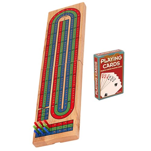 TOYANDONA 1 Satz Spielbrett Aus Massivem Holz Krippenbrett Für Den Tisch Tisch-Cribbage-Board Schachbrett Krippe Mit Zubehör Cribbage-brettspielzubehör Tischspielbrett Aus Holz Hölzern von TOYANDONA