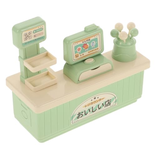 TOYANDONA 1 Satz Spielzeug Auschecken Kasse Spielset Spielzeugkasse Kassenmodell Kassierer-rollenspielspielzeug Supermarkt-spielset Für Kinder Zubehör Für Das Puppenhaus Plastik Light Green von TOYANDONA