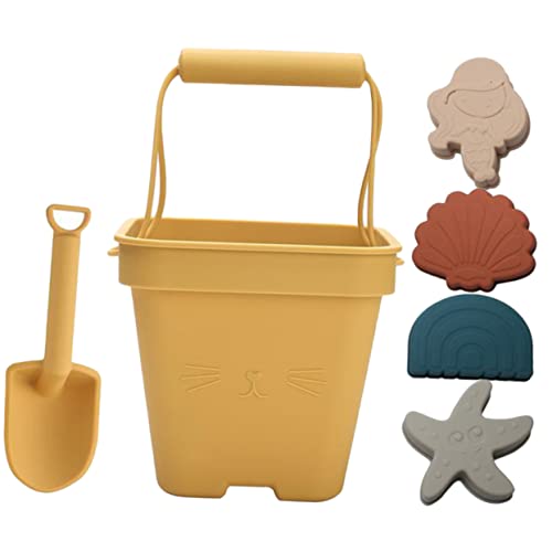 TOYANDONA 1 Satz Strandspielzeug Sandspielzeug Für Babys Strandformen Sandeimer Spielzeug Sommerspielzeug Für Kinder Strand-werkzeugset Sandbagger Spielzeug Kinderspielzeug Kieselgel Yellow von TOYANDONA