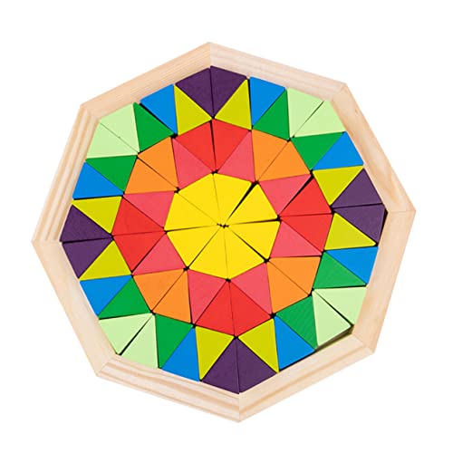 TOYANDONA 1 Satz Tangram-Puzzle Musterblöcke Für Kleinkinder Vorschulrätsel Musterblöcke Für Kinder Puzzles Rätsel Für Kinder Stapelspielzeug Für Vorschulkinder Kinder Spielset Hölzern von TOYANDONA