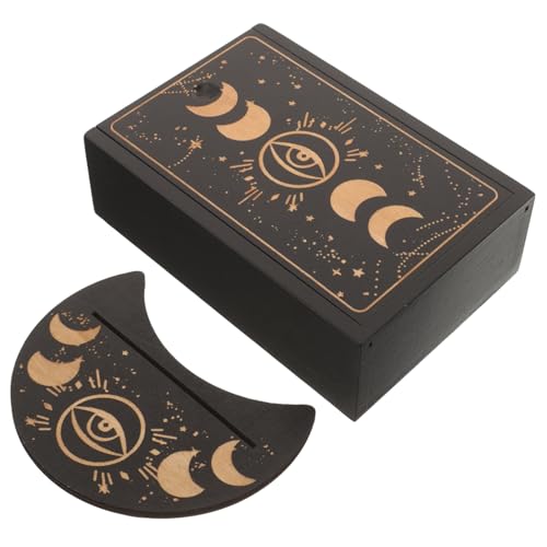 TOYANDONA 1 Satz Tarot-Karten-Box Fangen Decks Andenken Kasse Zubehör Kartenhalter Halterungen Für Die Anzeige Von Tarotkarten Aufbewahrungsbehälter Halterung Für Tarotkarte Black Hölzern von TOYANDONA