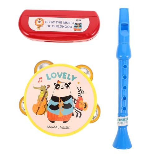 TOYANDONA 1 Satz Teiliges Musikinstrumente Flöte Mundharmonika Tamburin Lernspielzeug für Kleinkinder und Vorschulkinder Fördert Musikalische Fähigkeiten und Spaß Beim TOYANDONA 1 Satz Teiliges Musikinstrumente Flöte Mundharmonika Tamburin Lernspielzeug für Kleinkinder und Vorschulkinder Fördert Musikalische Fähigkeiten und Spaß Beim von TOYANDONA