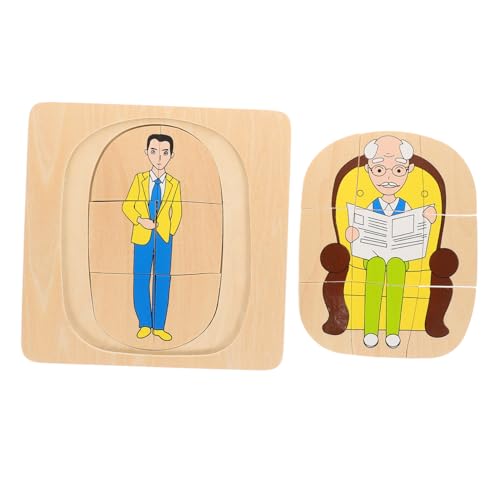 TOYANDONA Montessori Spielzeug Für Kleinkinder Holz Puzzle Set Jungen Mädchen Pädagogisches Spielzeug Hand Und Auge Koordination Lernen Puzzle von TOYANDONA