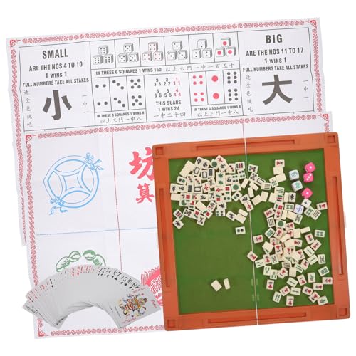 TOYANDONA 1 Satz Tragbarer Mahjong-Tisch Sporttagsspiele Legespiel Mini-Mahjong-Spiel Traditionelles Mahjong- Karte Planke Elektronisches Spiel Tischspiel Spielzeuge Acryl von TOYANDONA