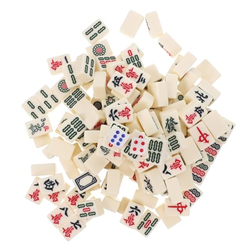 TOYANDONA 1 Satz Tragbares Mahjong Chinesisches Nummeriertes Mahjong Mahjong-Tisch Traditionelles Chinesisches Versionsspiel Freizeitanzug Mini-würfel Reise-Mahjong-Spiel Colorful Melamin von TOYANDONA