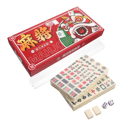 TOYANDONA 1 Satz Tragbares Mini-Mahjong tragbare Mahjong-Fliesen Chinesisches Mahjong-Spielzeug Tragbares Mahjong-Set Mini-Mahjong-Set mit sicherer Verarbeitung Reise-Mahjong-Spielzeug PVC von TOYANDONA