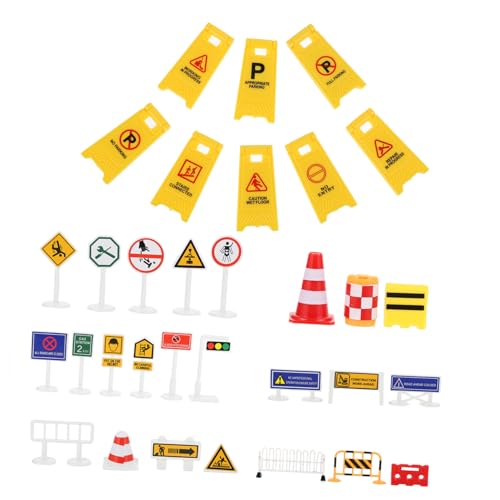 TOYANDONA 1 Satz Verkehrsbarrikadenschild Spiele Spielzeugautos Spielzeugkorb Mein Körperrätsel Für Kleinkinder Sensory Play Puzzle Dinosaurier- Junge Spielzeugstraße Abs von TOYANDONA