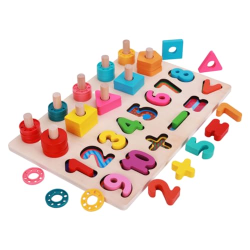 TOYANDONA 1 Satz Vorschulspielzeug Puzzle Rätsel Für Kleinkinder Kleinkind Rätsel Zahlenlernspielzeug Für Kleinkinder Sortierspielzeug Aus Holz Kleinkindspielzeug Colorful Hölzern von TOYANDONA