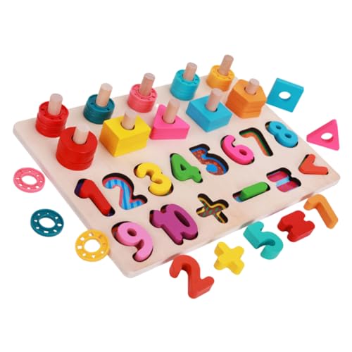 TOYANDONA 1 Satz Vorschulspielzeug Puzzlekleber Puzzlematte Frühpädagogisches Holzpuzzle Für Kleinkinder Formpassendes Formensortierspielzeug Colorful Hölzern von TOYANDONA