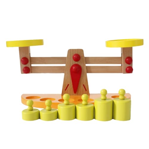 TOYANDONA 1 Satz Waagen Ausbalancieren Kinder Tylonal Spielset Für Kleinkinder Lernspielzeug Für Kinder Spielzeug Für Kleinkinder, Jungen Mathe-Spiel Kleinkindspielzeug Kinder Gewichte Holz von TOYANDONA