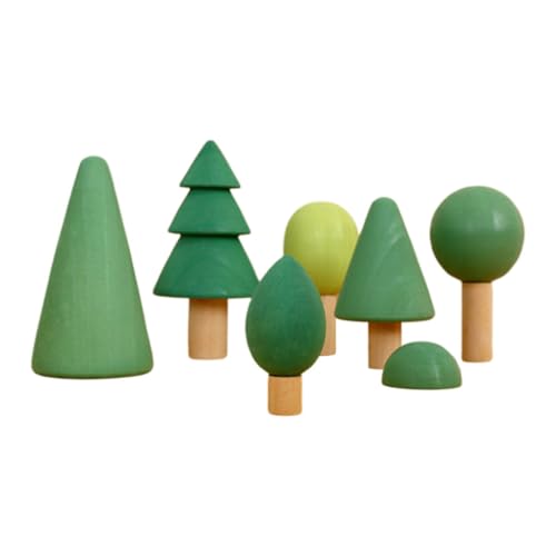 TOYANDONA 1 Satz Waldbausteine ​​Spielzeug Baumbauspielzeug Dorfbäume Flaschenbürstenbaum Kinderspielzeug Stapelspielzeug Geometrie Bausteine Baum Stapelblöcke Spielzeug Bauen Mini-Baum Holz von TOYANDONA