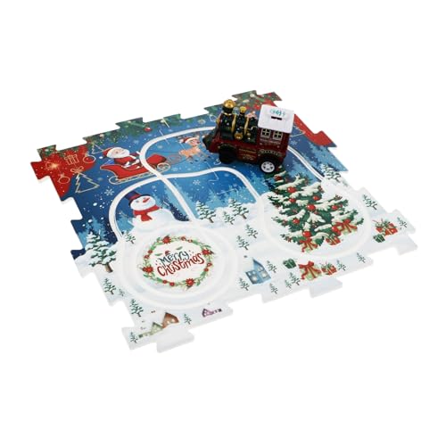 TOYANDONA 1 Satz Weihnachtsgleiszug DIY-autospuren Zug-Puzzle-Strecke Weihnachtszug Spielzeug Themen-Puzzle-Track Kleinkindspielzeug Weihnachtszug-Puzzle Schienenpuzzlebrett Mit Auto Plastik von TOYANDONA