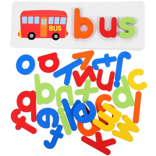 TOYANDONA 1 Satz Wortbuchstabierspielzeug Puzzle kinderpuzzle Kindergarten Toys englisch für Fun Toy Buchstabenblock für Buchstabenblock Lernen Holz von TOYANDONA