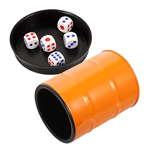 TOYANDONA 1 Satz Würfelbecher-Set Gepolsterter Würfelbecher Würfel Aufbewahrungsbecher Zubehör Für Würfelspiele Spielwürfelbecher Partyspiel Ktv Würfelbecher Würfelbehälter Orange Plastik von TOYANDONA