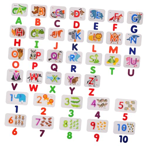 TOYANDONA 1 Satz Zahlen-Alphabet-Puzzle Buchstabenrätsel Alphabet-rechtschreibrätsel Alphabet-lernrätsel Hölzern von TOYANDONA