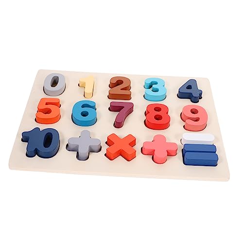 TOYANDONA 1 Satz Zahlenpuzzle-Spielzeug Mathe-zahlenrätsel Kleinkinder Stapelblöcke Zu Formen Stapelspielzeug Passendes Tierspielzeug Pädagogisches Mathe-Puzzle Lernpuzzlespielzeug Hölzern von TOYANDONA