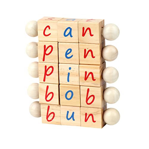 TOYANDONA 1 Satz Zauberwürfel des Alphabets Englisches Wortbuchstabierspielzeug Buchstaben Baustein Montessori-Spielzeug Wörter Puzzle-Spielzeug Alphabet-Puzzle Alphabet-Spielzeug Holz von TOYANDONA