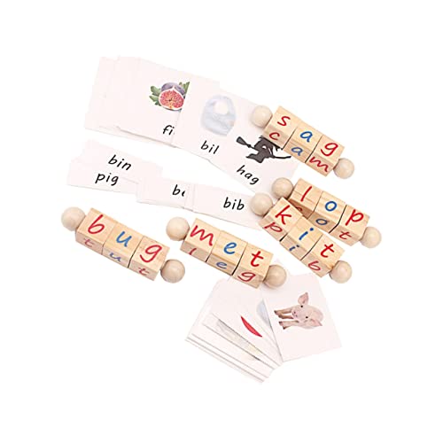 TOYANDONA 1 Satz Zauberwürfel des Alphabets Gehirnspielzeug Kinderspielzeug buchstabenspiele für Kinder kinderpuzzle lernspiel Puzzlematte puzzlekleber Holzpuzzle Holzspielzeug hölzern Khaki von TOYANDONA