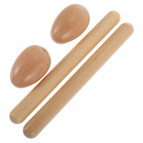 TOYANDONA 1 Satz Zubehör für Schlaginstrumente Musikspielzeug für Babys Schüttelspielzeug für Kleinkinder kinderinstrumente Kinder musikinstrumente Eierbecher aus Holz Rhythmus-Sticks von TOYANDONA