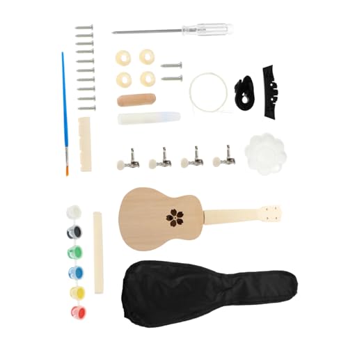 TOYANDONA 1 Satz Zusammenbau der Ukulele bemalbare Ukulele Ukulele-Dekorationsset Musikinstrumente anzugtasche Ukulele-Material-Kit Verspieltes Ukulele-Kit Handbuch kleine Gitarre schmücken von TOYANDONA