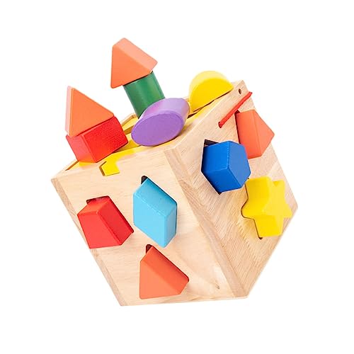 TOYANDONA 1 Satz Zwölf-Loch-Intelligenzbox spaß Kinder stapelwürfel Sauf Form bausteine ​​Spielzeug geometrische Formblöcke Bunte Bausteine geometrisches Spielzeug hölzern Colorful von TOYANDONA