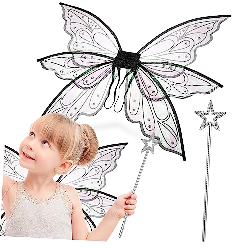 TOYANDONA 1 Satz feeflügeln Fairy Wand Kindergeburtstag kinderkostüme Kinderkleider erste Geburtstagsdekoration Mädchen Feenflügel Ballon Kinderfeenflügel Feenflügel für Mädchen Garn von TOYANDONA