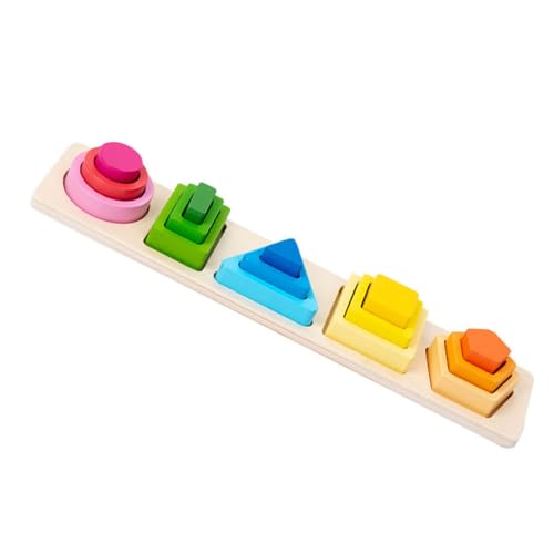 TOYANDONA 1 Satz geometrisches Holzspielzeug Holzformpuzzle Puzzle zur Formanpassung Spielzeuge aus Holzklötzen Form-Matching-Puzzle Holzform passendes hölzern Colorful von TOYANDONA